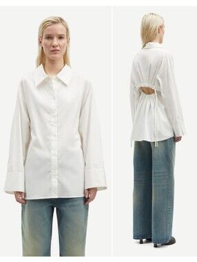 Samsøe Samsøe White Sacata Long Sleeve Button Down Shirt Size XS